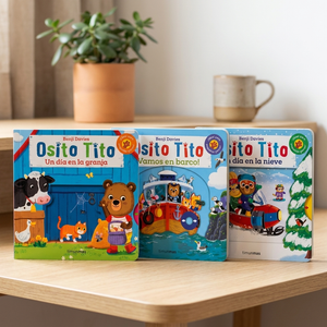Combo 3 Libros Osito Tito: Un Día en la Granja + ¡Vamos en Barco! + Un Día en la Nieve