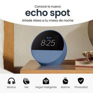 Parlante Inteligente Amazon Echo Spot con Alexa Azul