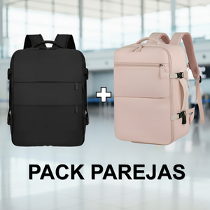 Set de 2 Mochilas de Viaje Viral XL Expandibles 40 L Rosado + Negro Navigator