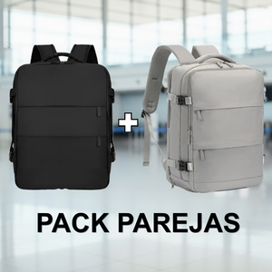 Set de 2 Mochilas de Viaje Viral XL Expandibles 40 L Negro + Gris Navigator
