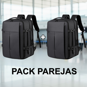 Set de 2 Mochilas de Viaje Viral T83 Expandibles hasta 38 L Negro + Negro Navigator