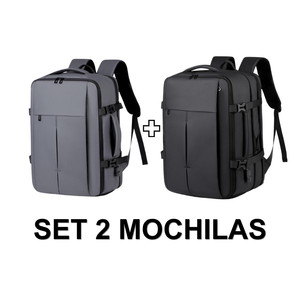 Set de 2 Mochilas de Viaje Viral T83 Expandibles hasta 38 L 1 Negro + 1 Gris Navigator