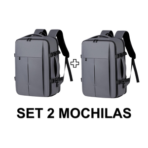 Set de 2 Mochilas de Viaje Viral T83 Expandibles hasta 38 L Gris + Gris Navigator
