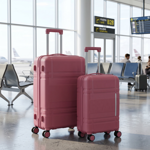 Set de 2 Maletas: Cabina 20 Pulgadas 40 L + Grande 28 Pulgadas 110 L Rosadas Marksman