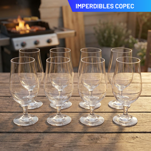 Combo 8 Copas de Cerveza de Cristal 400 ml Maison Verre (2 Sets de 4)