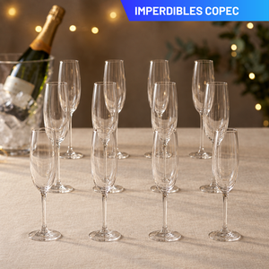 Combo 12 Copas de Champagne de Cristal 210 ml Maison Verre (3 Sets de 4)