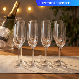 Combo 8 Copas de Champagne de Cristal 210 ml Maison Verre (2 Sets de 4)