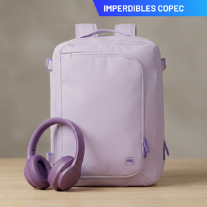 Combo Audífono Pulse ANC Morado + Mochila de Viaje Dakota 32L Lila