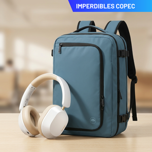 Combo Audífonos Bluetooth Ugreen ANC Blanco + Mochila de Viaje Dakota 32L Azul Piedra