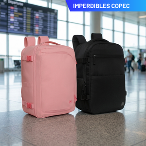 Combo 2 Mochilas de Viaje Viral Llaima Expandibles: Dakota 32L Rosado + Montana 36L Negro