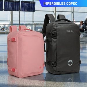Combo 2 Mochilas de Viaje Viral: Llaima Dakota 32L Rosado + Kippi 45L Negro Resistente al Agua