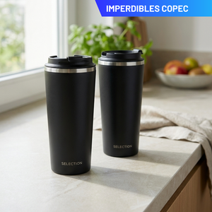 Combo 2 Mugs Térmicos de Acero Inoxidable 900 ml Likelife Negro