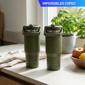 Combo 2 Mugs Térmicos de Acero Inoxidable 900 ml Likelife Oliva
