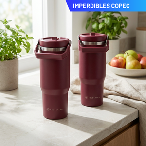 Combo 2 Mugs Térmicos de Acero Inoxidable 900 ml Likelife Granate