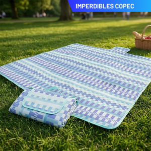 Combo 2 Mantas de Picnic Mashini 150 x 180 cm Diseño Cuadros