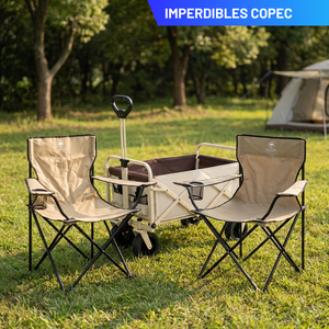 Combo 2 Sillas de Camping Llaima Caqui + Carrito Plegable Navigator Beige