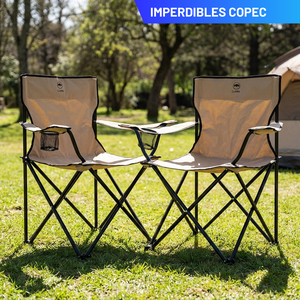 Combo 2 Sillas Camping Outdoor Plegable Llaima Caqui