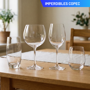 Combo 16 Piezas de Cristalería Maison Verre: Vasos Altos, Copas Cóctel, Copas de Vino y Copas sin Tallo (4 Sets de 4)