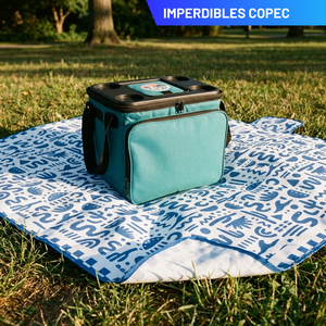 Combo Cooler Plegable Copec RallyMobil 20 L + Manta Picnic Mashini 150 x 180 cm Glifos
