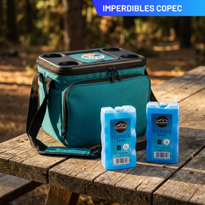 Combo Cooler Plegable Copec RallyMobil 20 L + Icepack Duro 2 x 400 g Pro Outdoor