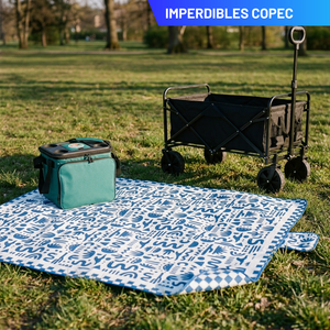 Combo Carrito Plegable Navigator 80 kg + Cooler Plegable Copec RallyMobil 20 L + Manta Picnic Mashini 150 x 180 cm Glifos