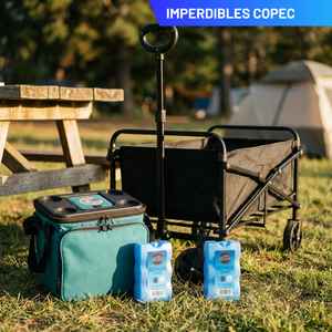 Combo Carrito Plegable Navigator 80 kg + Cooler Plegable Copec RallyMobil 20 L + Icepack Duro 2 x 400 g