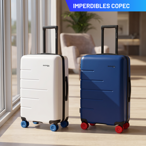 Combo 2 Maletas de Cabina Destinations Expandibles: Santorini Blanca y Bogotá Azul