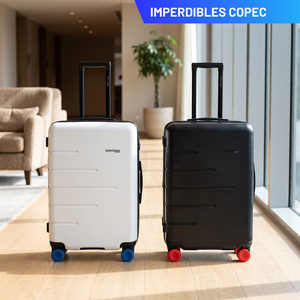 Combo 2 Maletas de Cabina Destinations Expandibles: Santorini Blanca y London Negra