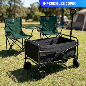 Combo 2 Sillas de Camping Plegables Llaima Verde Oscuro + Carrito Plegable Navigator Negro