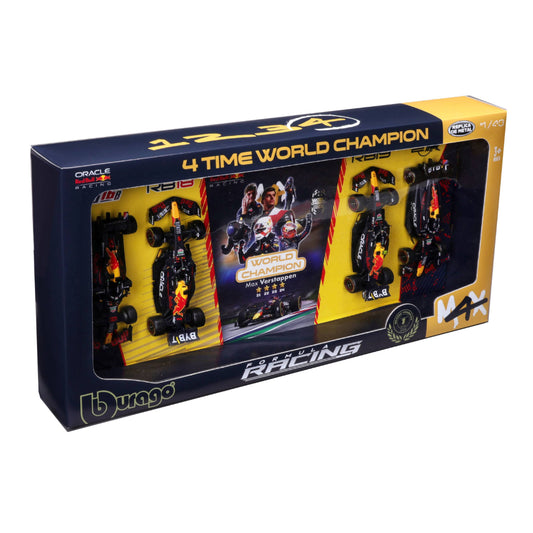 Pack 4 Auto M4X Campeón Oracle Red Bull Racing 1:43 Verstappen