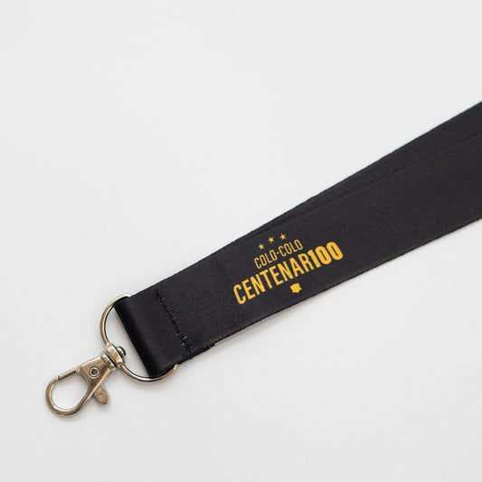 Lanyard Centenario Negro Logo Letra