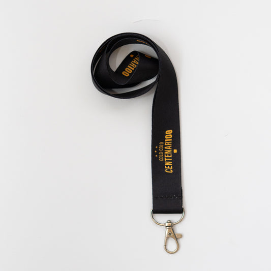 Lanyard Centenario Negro Logo Letra