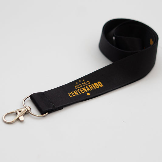 Lanyard Centenario Negro Logo Letra