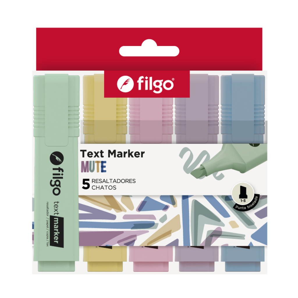 Destacador Text Marker Estuche 5 Mute