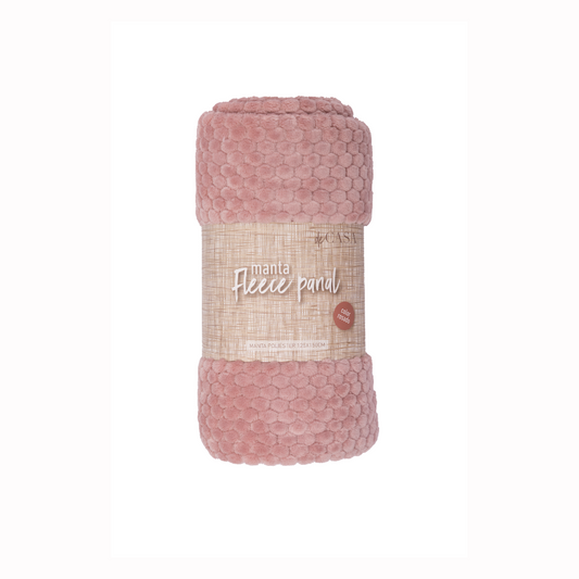 Manta Fleece Panal 125x150cm Rosado