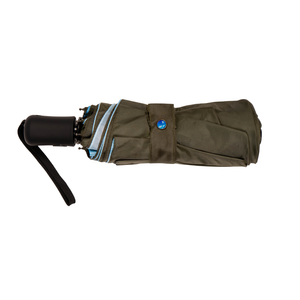 Combo Paraguas Retráctil Verde Oliva + Manta Sherpa Azul Jaspeado + Bandolera Crossbag Dark Green