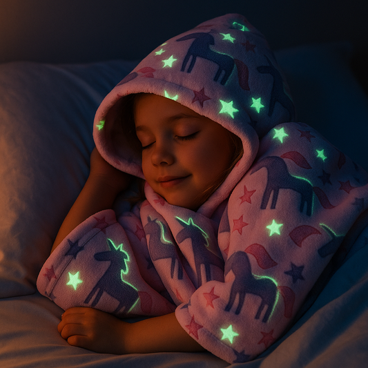 Poncho Manta Que Brilla en la Oscuridad Rosa