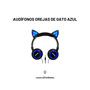 Audífonos Orejas de Gato Azul
