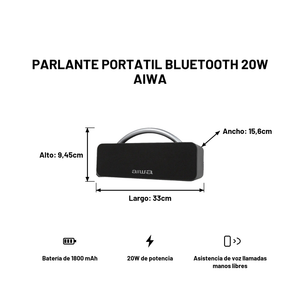 Parlante Portatil Bluetooth 20W Aiwa