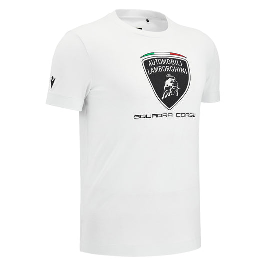 Polera Blanca Cuello Redondo Lamborghini Hombre M24