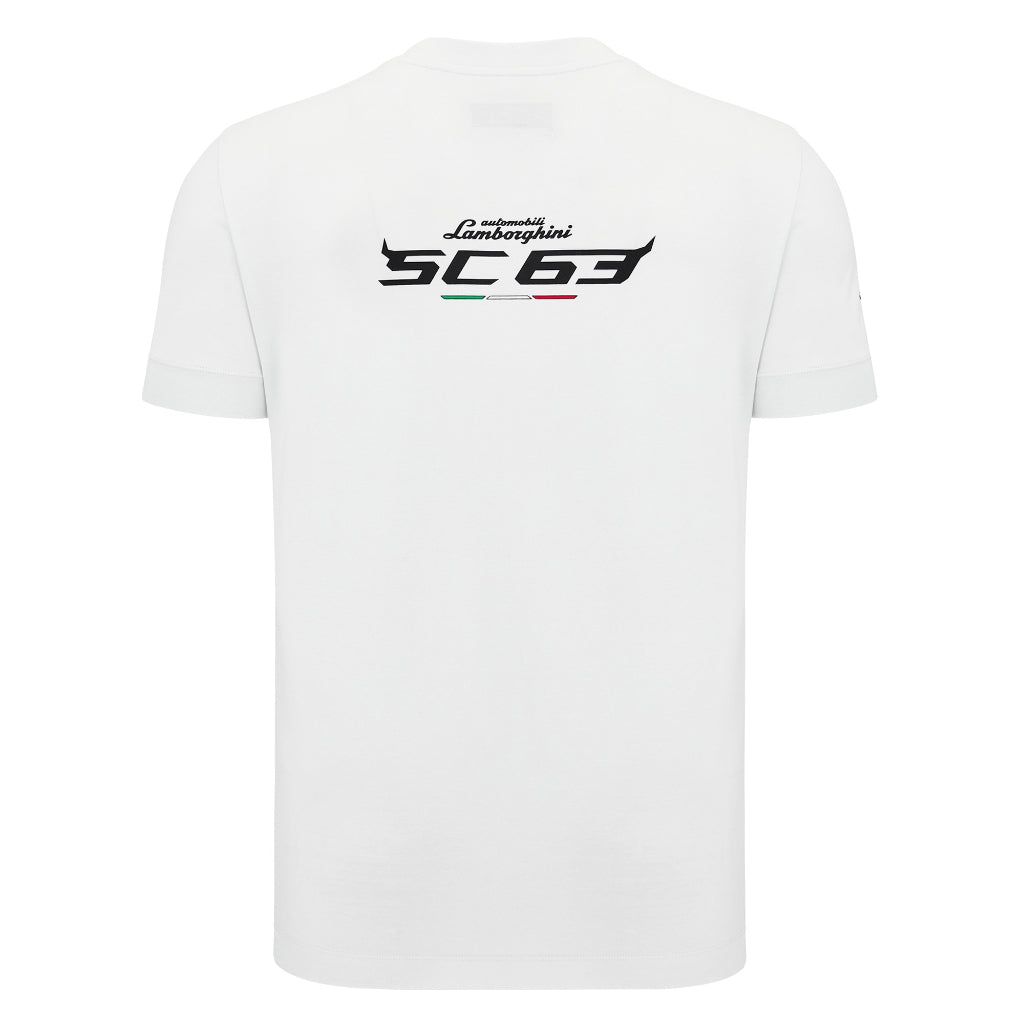 Polera Blanca Cuello Redondo Lamborghini Hombre M24