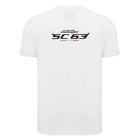 Polera Blanca Cuello Redondo Lamborghini Hombre M24