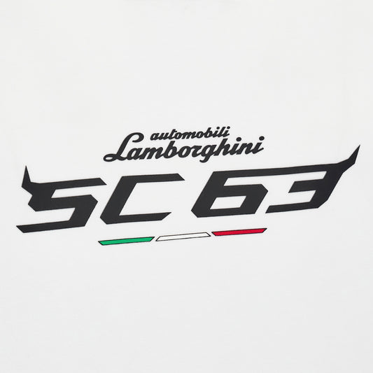 Polera Blanca Cuello Redondo Lamborghini Hombre M24