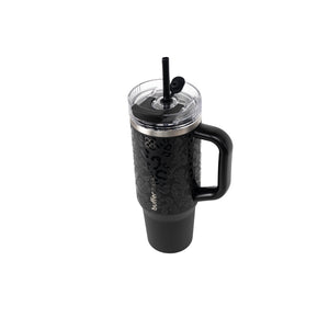 Botella Termica Mug Buffer Bora Bora 1,2Lt Frio y Calor Negro Leopard