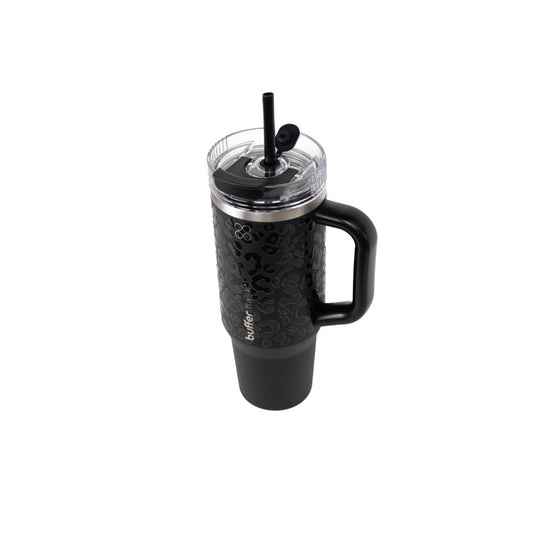 Botella Termica Mug Buffer Bora Bora 1,2Lt Frio y Calor Negro Leopard