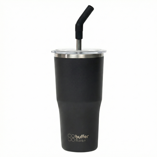 Mug Vaso Térmico Buffer Roques 600 ml +Tapas Negro