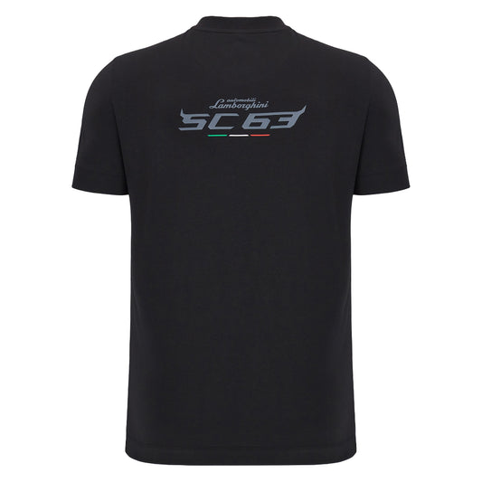Polera Negra Cuello Redondo Lamborghini Hombre M24