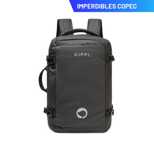 Mochila Viaje Viral 45L. Resistente al Agua. Kippi Negro
