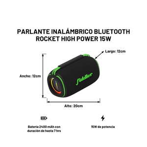 Parlante Inalámbrico Bluetooth Rocket High Power 15W