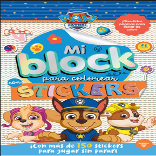 Block De Stickers Para Colorear Paw Patrol